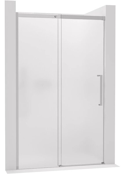 CERANO - Sprchové posuvné dvere Lantono - ľavá - 8 mm - Soft-Close - chróm, mliečne sklo - 100x195 cm