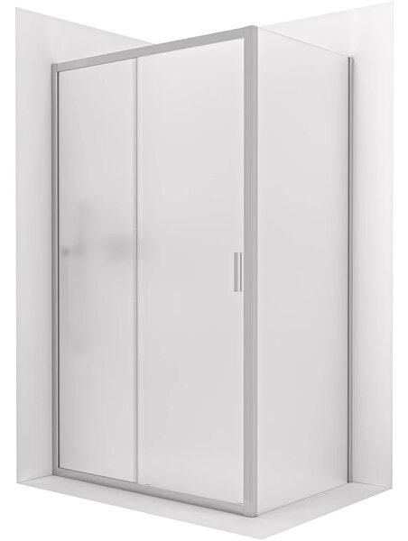 CERANO - Sprchovací kút Varone LINE Ľ/P - 6 mm - chróm, mliečne sklo - 90x70 cm - posuvný