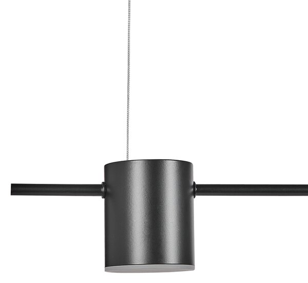 Závesná lampa čierna kov hliník železo LED 5 svetiel okrúhle tienidlá moderný industriálny štýl kuchyňa jedáleň obývačka