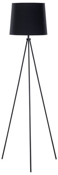 Stojaca lampa čierna kov zmes bavlny a polyesteru 149 cm statívový podstavec látkové tienidlo kábel moderný retro dizajn obývačka spálňa
