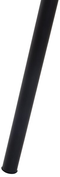 Stojaca lampa čierna kov zmes bavlny a polyesteru 149 cm statívový podstavec látkové tienidlo kábel moderný retro dizajn obývačka spálňa