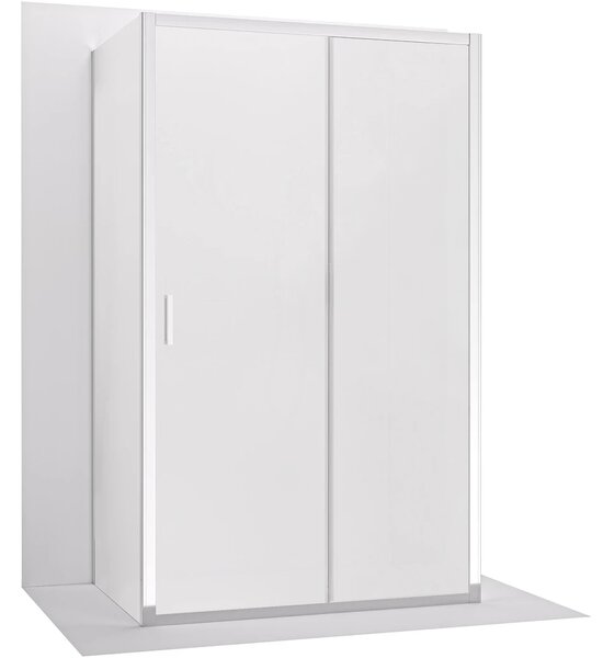 CERANO - Trostenný sprchovací kút Varone LINE UL/P - 6 mm - chróm, mliečne sklo - 90x70 cm - posuvný