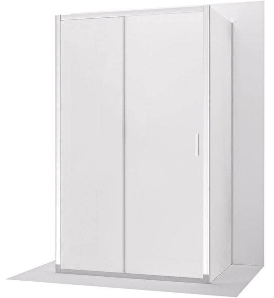 CERANO - Trostenný sprchovací kút Varone LINE UL/P - 6 mm - chróm, mliečne sklo - 90x70 cm - posuvný