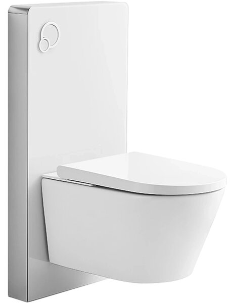 CERANO - Sanitárny splachovací modul pre WC závesné - biela matná - 48,3x100 cm
