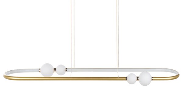 Závesná lampa zlatá hliníková železná s LED svetlami oválneho tvar závesné moderné osvetlenie