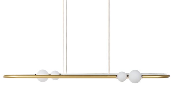 Závesná lampa zlatá hliníková železná s LED svetlami oválneho tvar závesné moderné osvetlenie