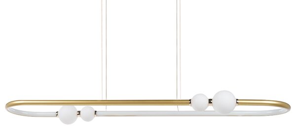 Závesná lampa zlatá hliníková železná s LED svetlami oválneho tvar závesné moderné osvetlenie