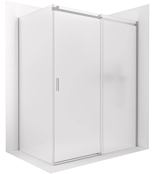 CERANO - Sprchovací kút Santoro - pravá - 6 mm - chróm, mliečne sklo - 100x70 cm - posuvný