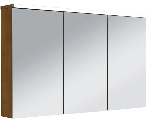 CERANO - Kúpeľňová zrkadlová skrinka s LED osvetlením Avia - dub medový - 115x70x16, 5 cm