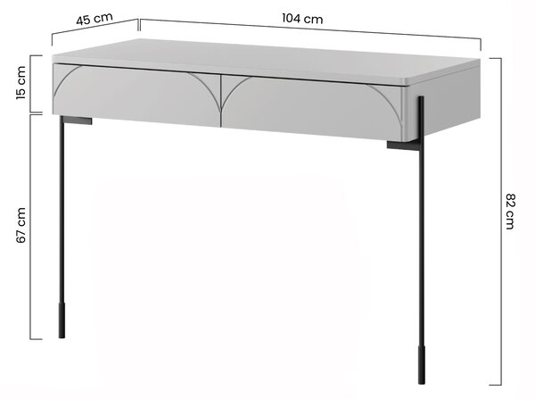Konzolový stolík Sonatia 100 cm so zásuvkami - kašmírová