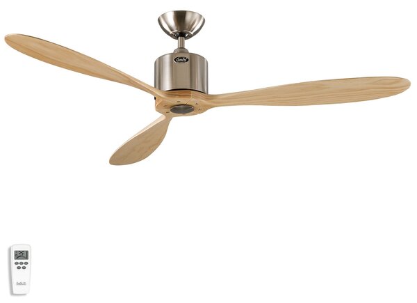 Stropný ventilátor AEROPLAN ECO, chróm/borovica, Ø 132 cm – CasaFan CasaFan, AEROPLAN ECO, Drevo, Obývacia izba, Drevo, Moderný