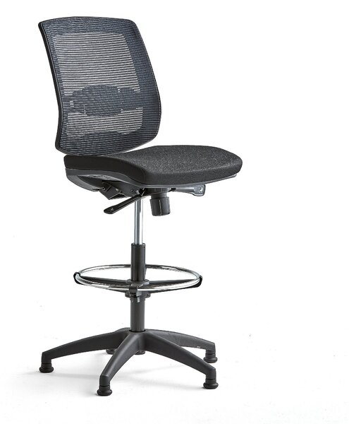 Kancelárska stolička STANLEY, s vyšším posedom, čierna