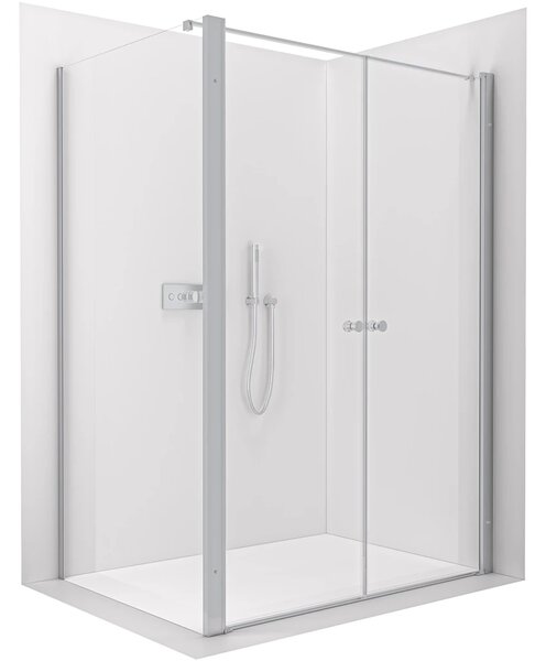 CERANO - Sprchovací kút Antelo L - Ľ/P - 6 mm - chróm, transparentné sklo - 76x30 cm - otočný