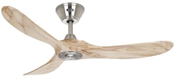 Stropný ventilátor ECO GENUINO, chróm/svetlé drevo, 122 cm – CasaFan CasaFan, Eco Genuino, Drevo, Obývacia izba, Drevo, Moderný