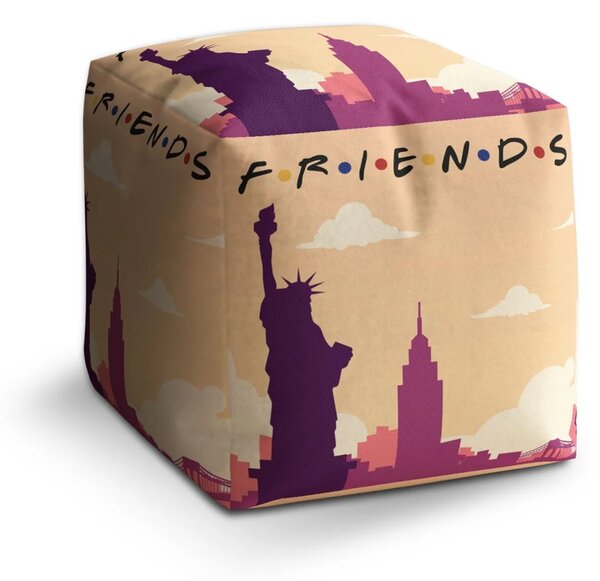 Sablio Taburet Cube Seriál Priatelia FRIENDS Socha Slobody - 40x40x40 cm