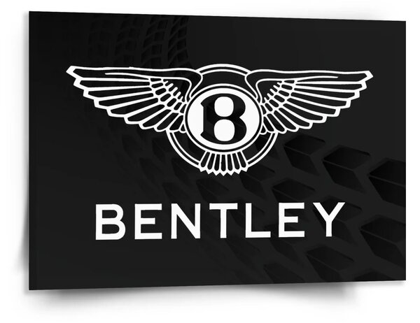 Sablio Obraz Logo Bentley Čierny - 150x110 cm
