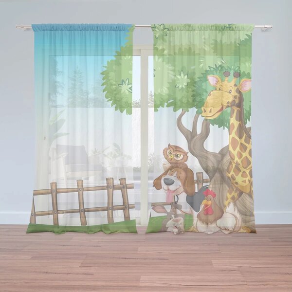 Sablio Záclony Zvieratká 2: 2ks 150x250cm
