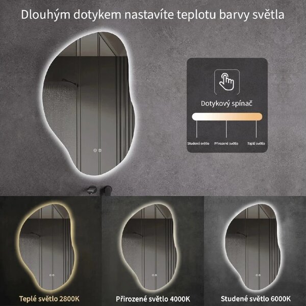 CERANO - Kúpeľňové LED zrkadlo Enolo - 50x77,5 cm