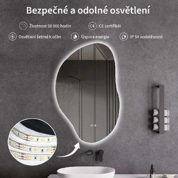CERANO - Kúpeľňové LED zrkadlo Enolo - 50x77,5 cm