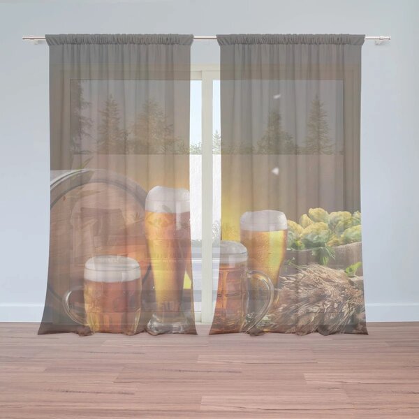Sablio Záclony Pohár s pivom: 2ks 150x250cm