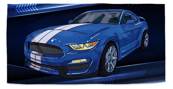 Sablio Uterák Mustang Modré pozadie s pruhmi - 30x50 cm