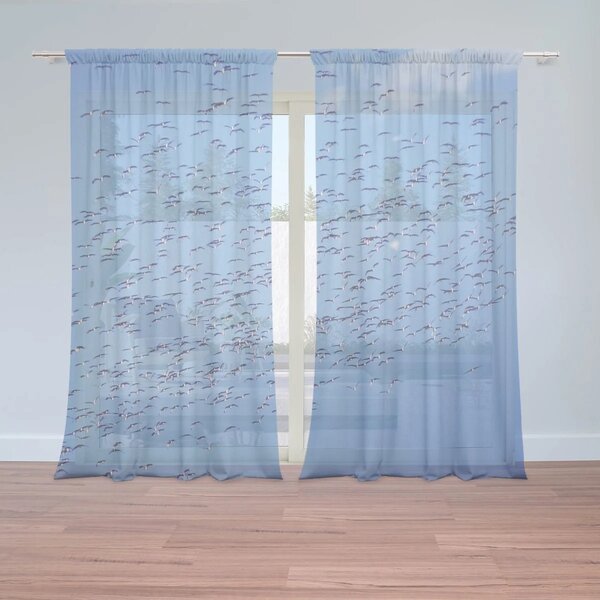 Sablio Záclony Kŕdeľ vtákov: 2ks 150x250cm