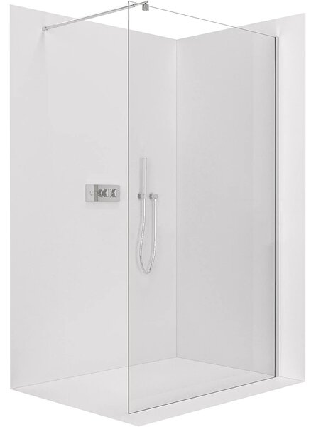 CERANO - Sprchová zástena Walk-in Onyx Round Ľ/P - 6 mm - chróm, transparentné sklo - 90x190 cm