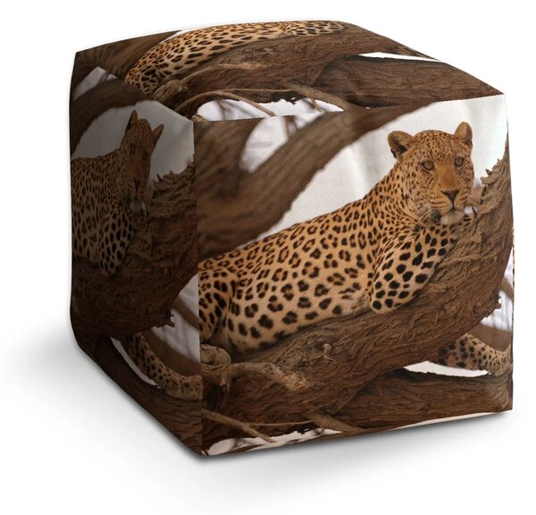 Sablio Taburet Leopard 2 - 40x40x40 cm