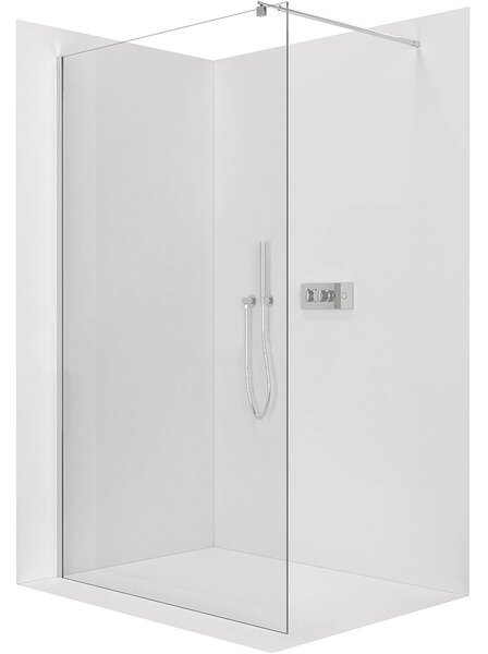 CERANO - Sprchová zástena Walk-in Onyx Round Ľ/P - 6 mm - chróm, transparentné sklo - 90x190 cm