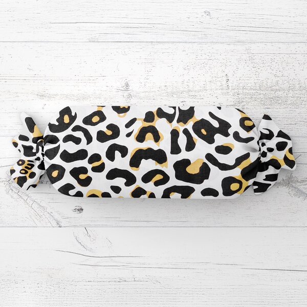 Biante Vankúš valec bonbon Sandra SA-409 Leopardí vzor na bielom 15x40 cm