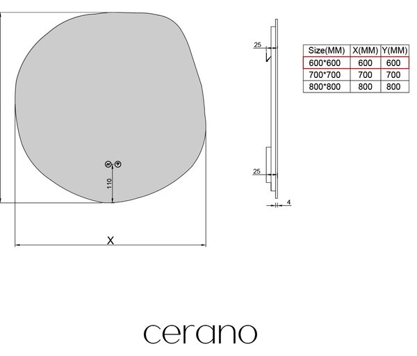 CERANO - Kúpeľňové LED zrkadlo Lumeo - Ø 60 cm