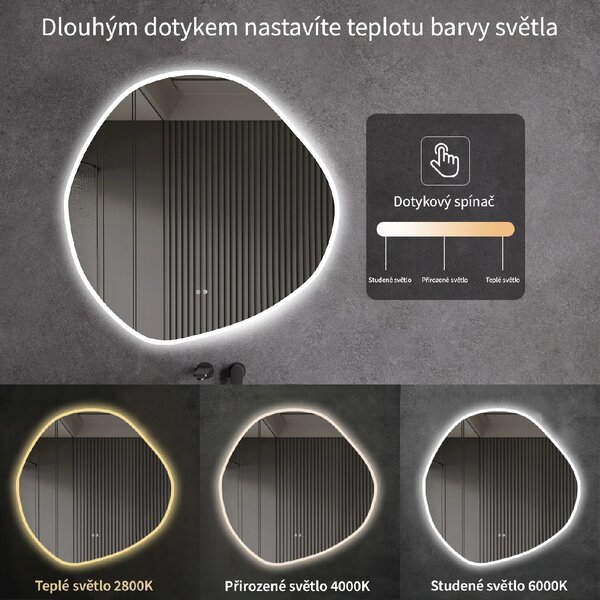 CERANO - Kúpeľňové LED zrkadlo Granio - Ø 60 cm
