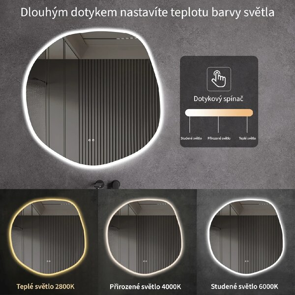 CERANO - Kúpeľňové LED zrkadlo Lumeo - Ø 60 cm