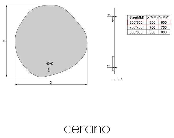 CERANO - Kúpeľňové LED zrkadlo Granio - Ø 60 cm