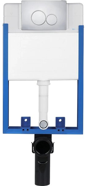 CERANO - Kompletný podomietkový WC set Lite/Dure - biela lesklá - WC tlačidlo Duo, chróm - na zamurovanie - 51x35 cm