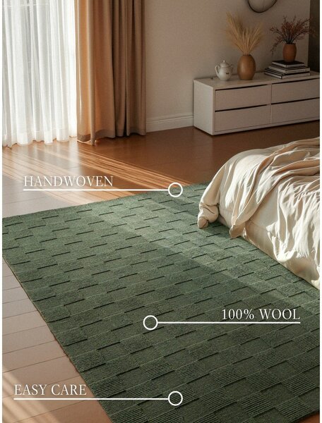 Tmavozelený ručne tkaný vlnený koberec 120x170 cm Scala – Villeroy&Boch