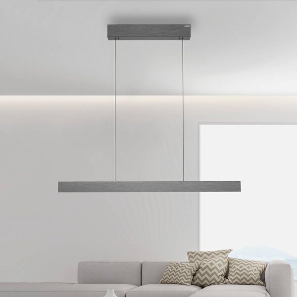 LED závesné svietidlo PURE E-Motion, platina,, Hliník / sivá / zinok, Obývacia izba / jedáleň, Hliník, Moderný, Závesné svietidlo