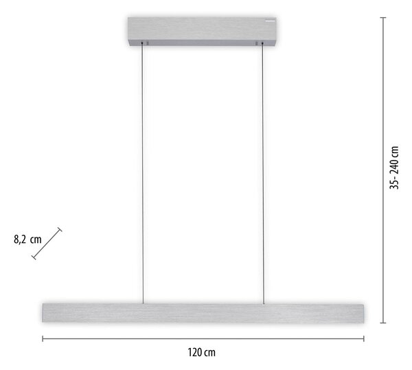 LED závesné svietidlo PURE E-Motion, diamant,, Hliník / sivá / zinok, Obývacia izba / jedáleň, Hliník, Moderný, Závesné svietidlo
