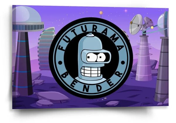 Sablio Obraz Futurama Bender Planéta s vysielačmi - 60x40 cm