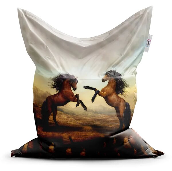 Sablio Sedací vak Vzpierajúce sa kone - 150x100 cm