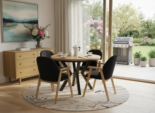 Rozkladací jedálenský stôl CONVI 100/140x73 cm dub craft/čierna
