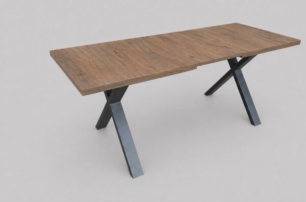 Rozkladací jedálenský stôl DOMO 150/190x80 cm dub lefkas/čierna