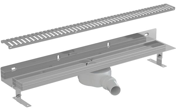 CERANO - Sprchový odtokový žľab k stene, sifón otočný 360 ° - DN50 - nerez - 72 cm