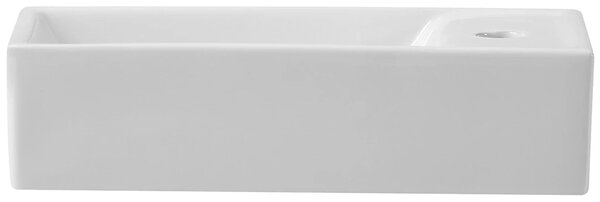 CERANO - Umývadlo keramické Giovanni, závesné pravé - biela lesklá - 41x22,5 cm
