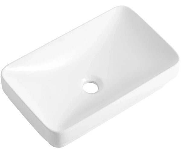 CERANO - Umývadlo keramické Kiana - polozápustné a na dosku - biela lesklá - 50x31 cm