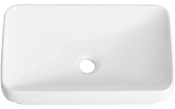 CERANO - Umývadlo keramické Kiana - polozápustné a na dosku - biela lesklá - 50x31 cm