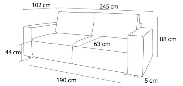 Svetlosivá menčestrová rozkladacia pohovka 245 cm Nihad – Bobochic Paris