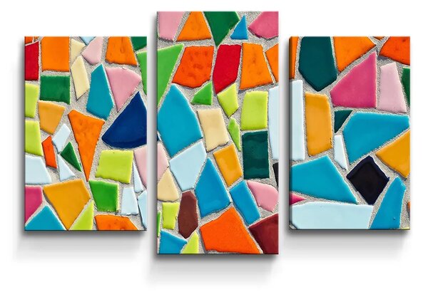Sablio Obraz - 3-dílný Farebná mozaika - 75x50 cm