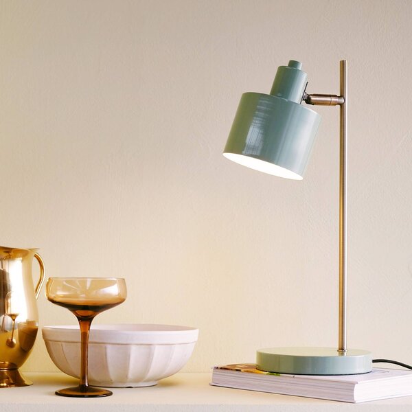 Dyberg Larsen Stolová lampa Ocean, olivová, výška 43 cm, kov, Zelená, Obývacia izba / jedáleň, kov, Dizajn, Stojacie svietidlo