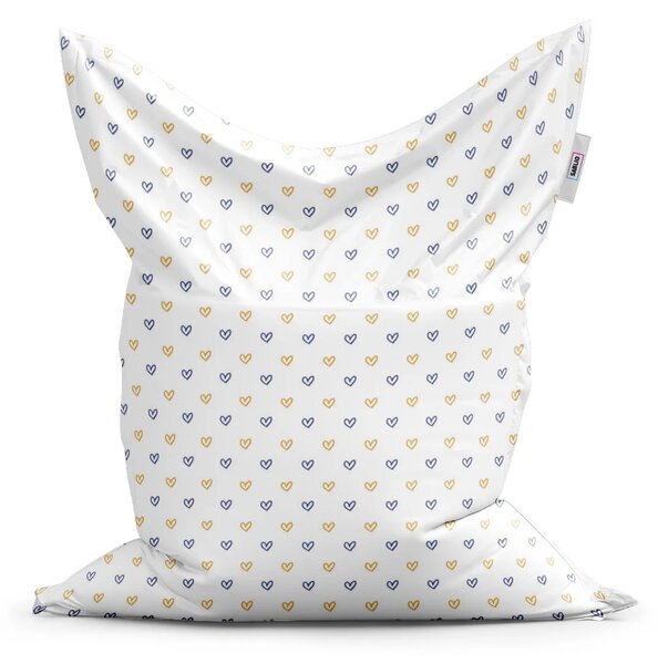 Sablio Sedací vak Maľované srdce na bielej - 150x100 cm